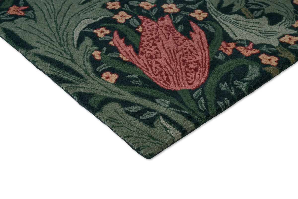 Vloerkleed Morris & Co Lent Lily Indigo Madder 130908 – detailfoto