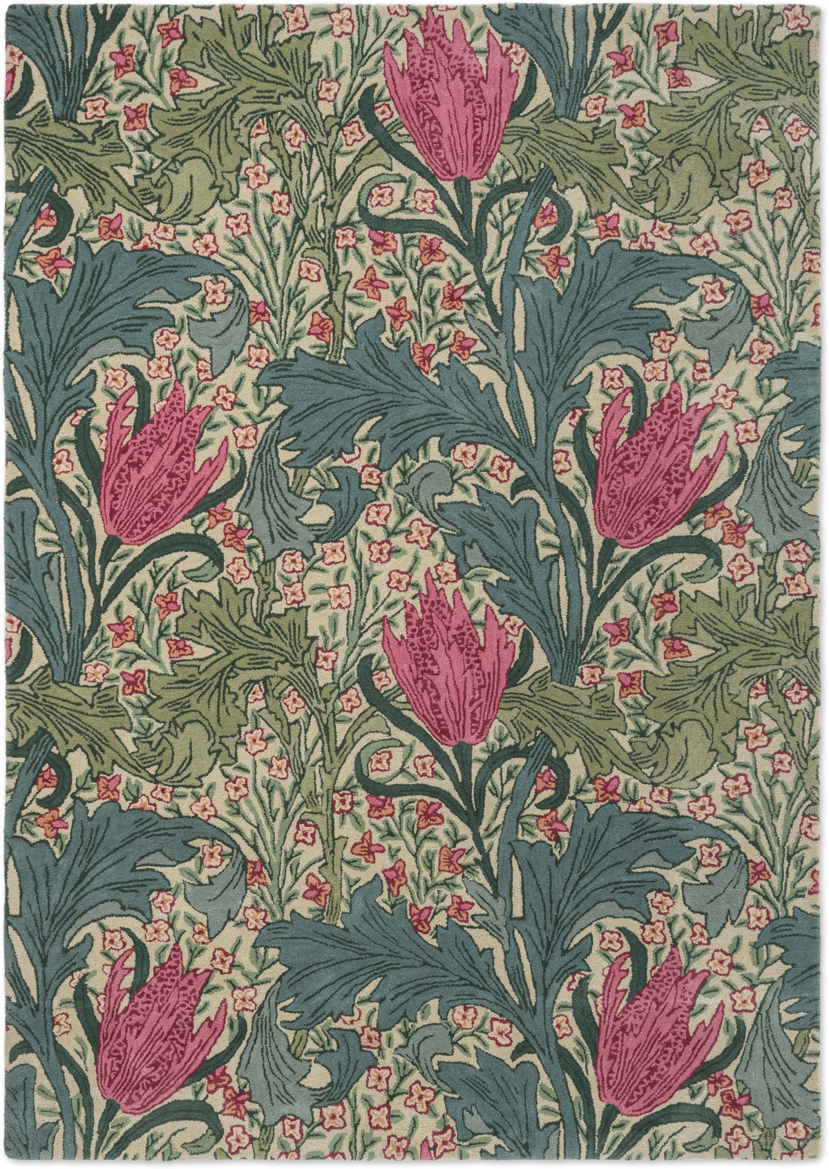 Vloerkleed Morris & Co Lent Lily Plum Bayleaf 130901 – bovenaanzicht