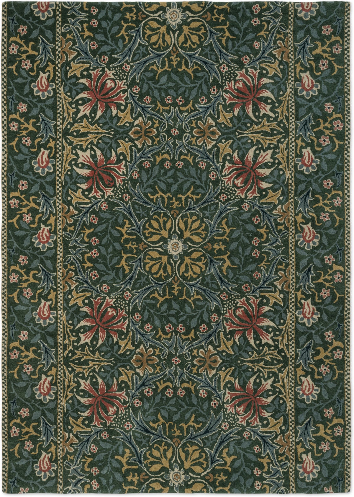 Vloerkleed Morris & Co Walthamstow Forest/Teal 130707 – bovenaanzicht
