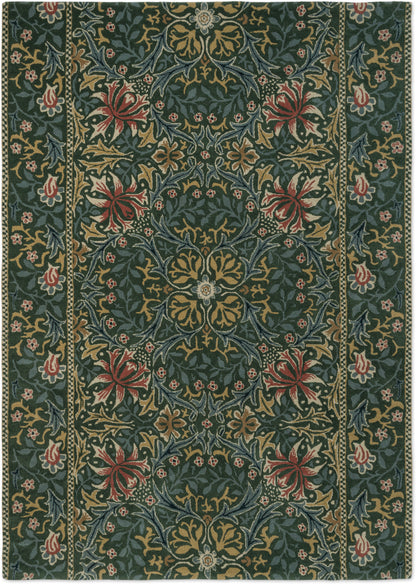 Vloerkleed Morris & Co Walthamstow Forest/Teal 130707 – bovenaanzicht