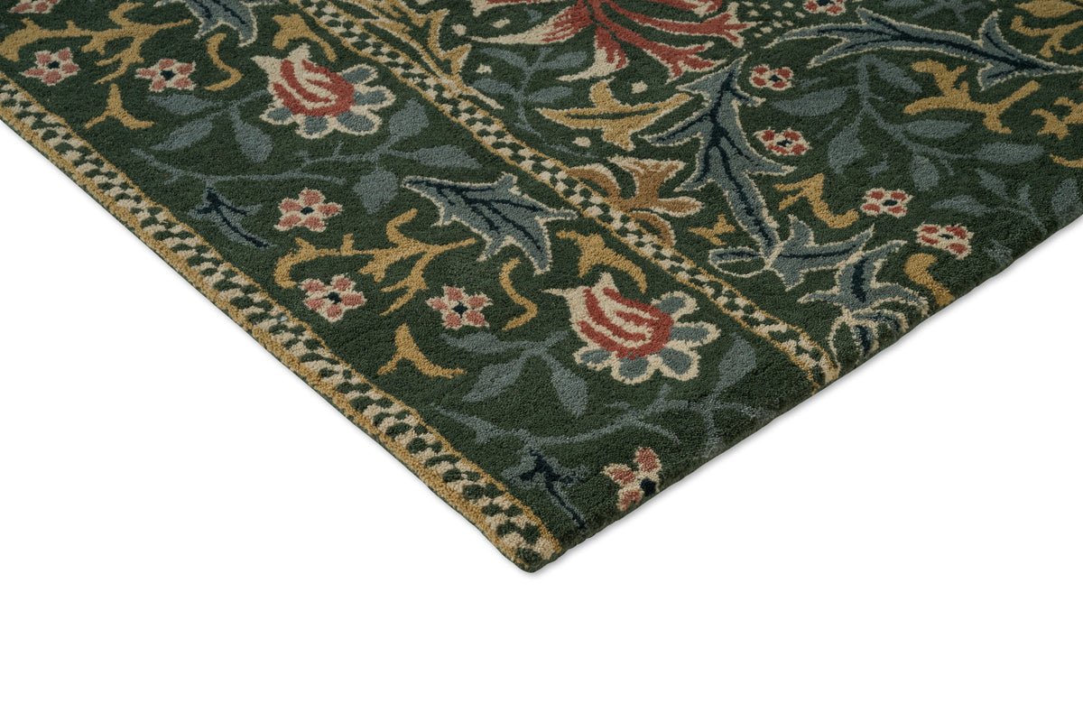 Vloerkleed Morris & Co Walthamstow Forest/Teal 130707 – detailfoto
