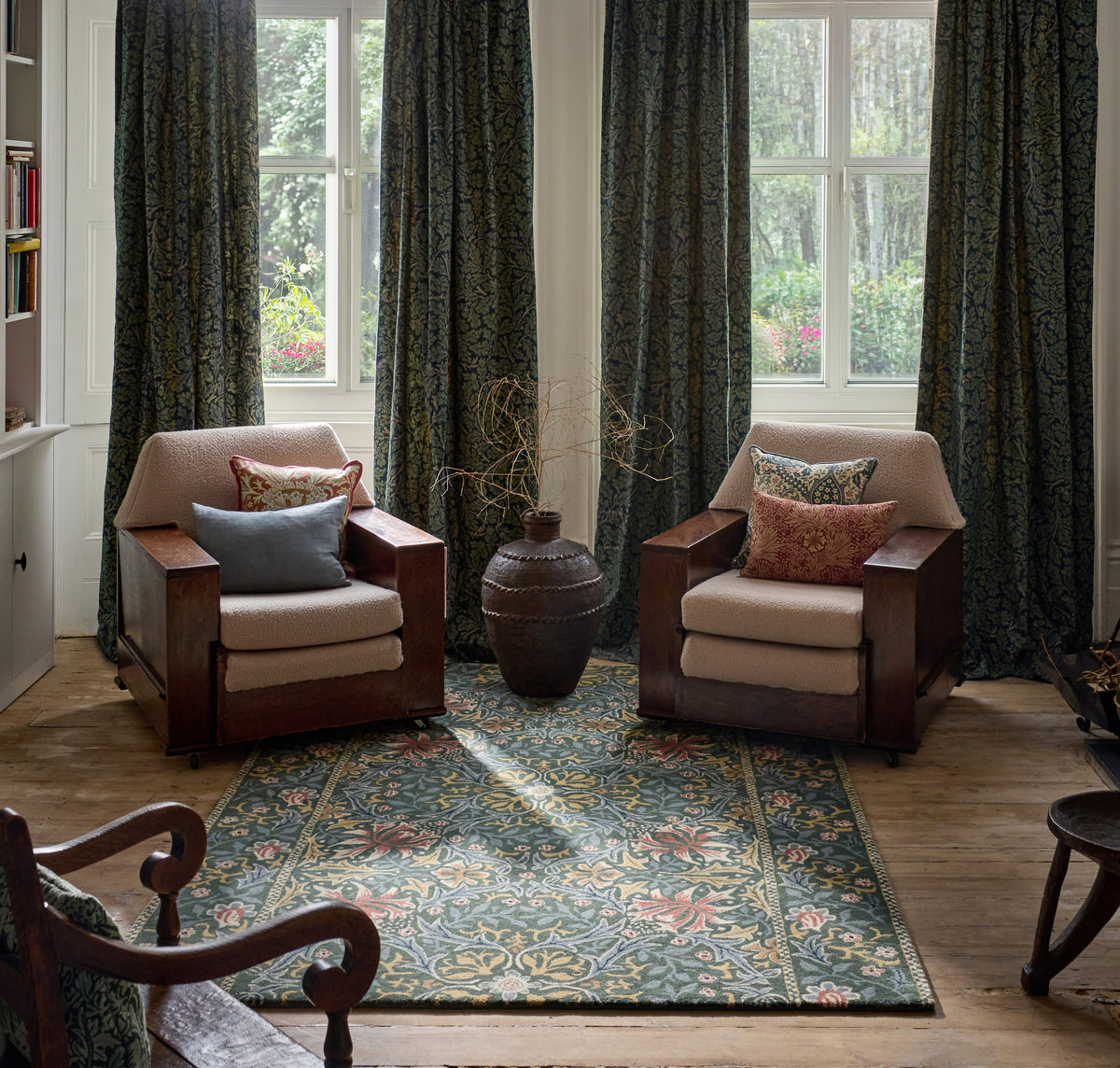 Vloerkleed Morris & Co Walthamstow Forest/Teal 130707 – sfeerfoto