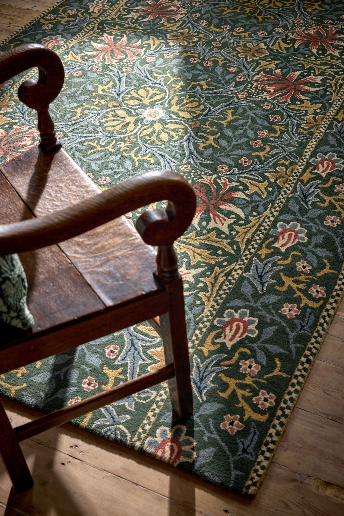 Vloerkleed Morris & Co Walthamstow Forest/Teal 130707 – sfeerfoto