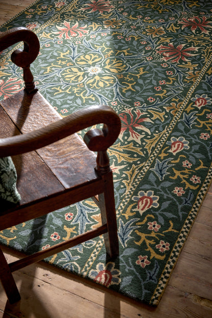 Vloerkleed Morris & Co Walthamstow Forest/Teal 130707 – sfeerfoto