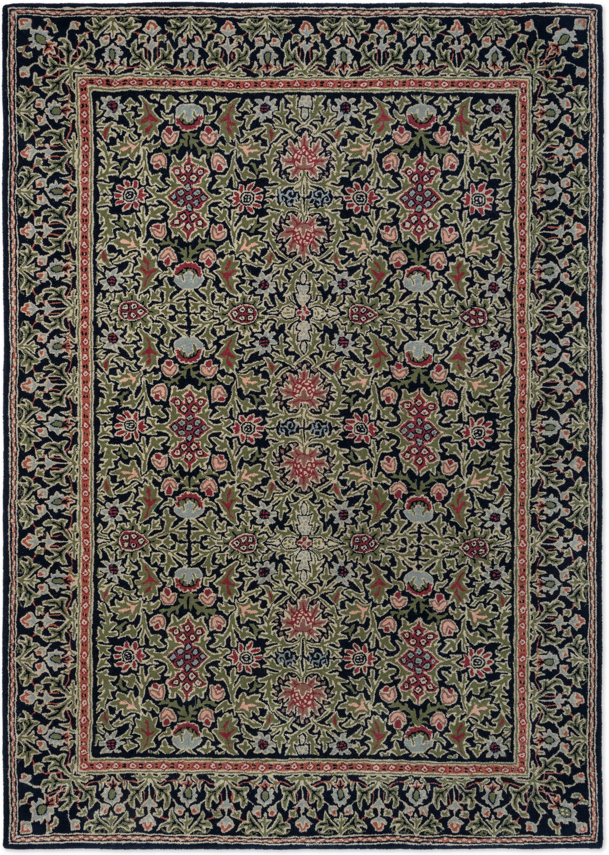 Vloerkleed Morris & Co Wilton Weave Indigo 130808 – bovenaanzicht