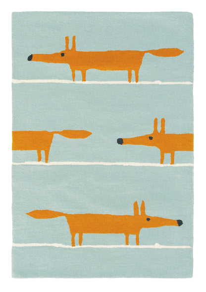 Laagpolig vloerkleed Scion Mr Fox Aqua 25308
