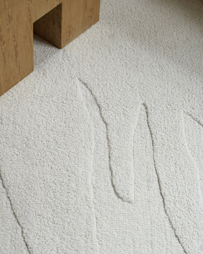 Vloerkleed Layered Nami Wool Rug Bone White