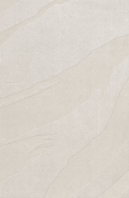 Vloerkleed Layered Nami Wool Rug Bone White