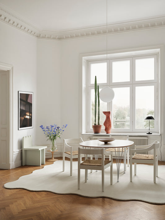 Vloerkleed Organic Scallop Wool Rug Bone White