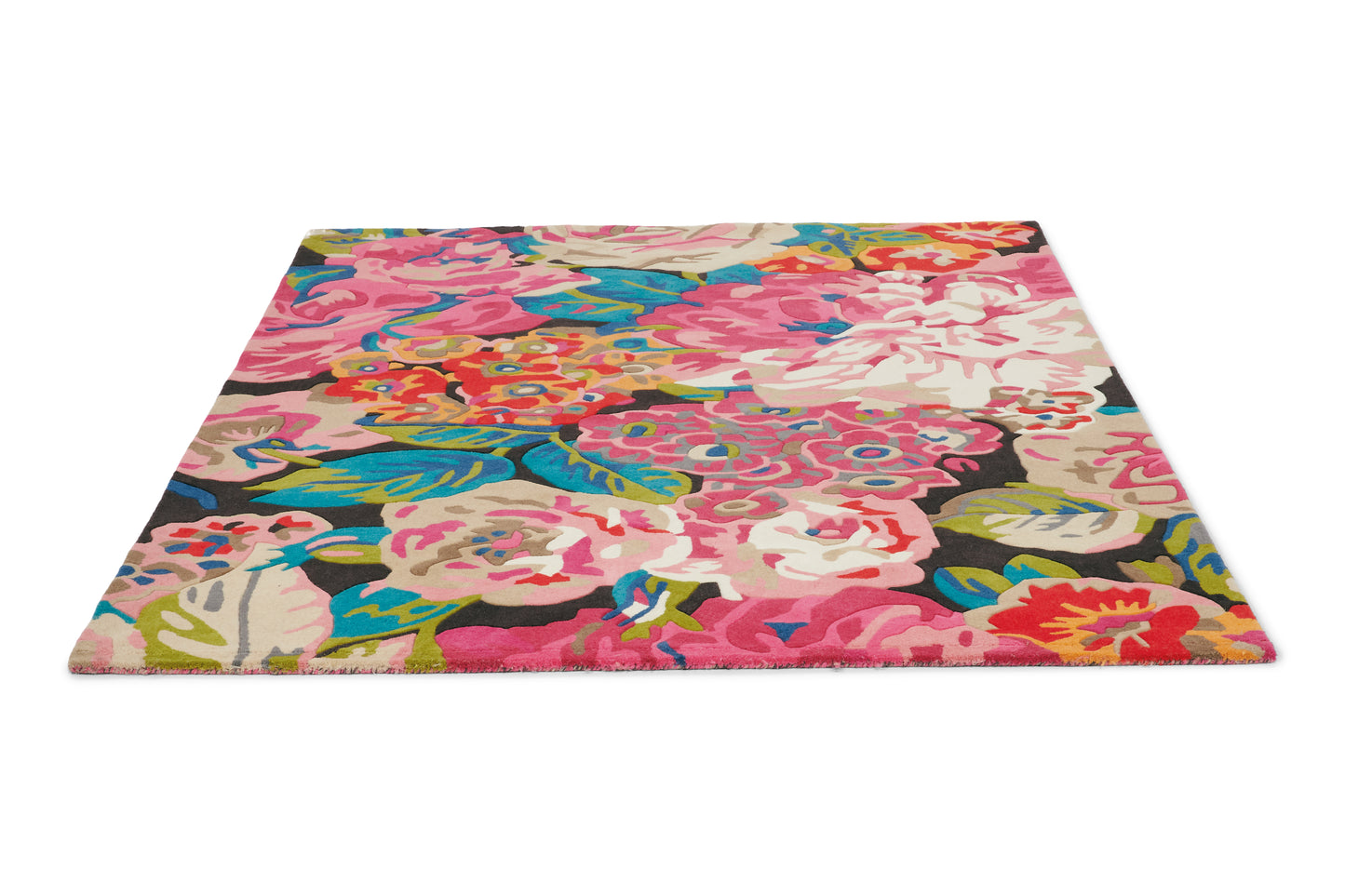 Laagpolig vloerkleed Sanderson Rose & Peony Cerise 45005