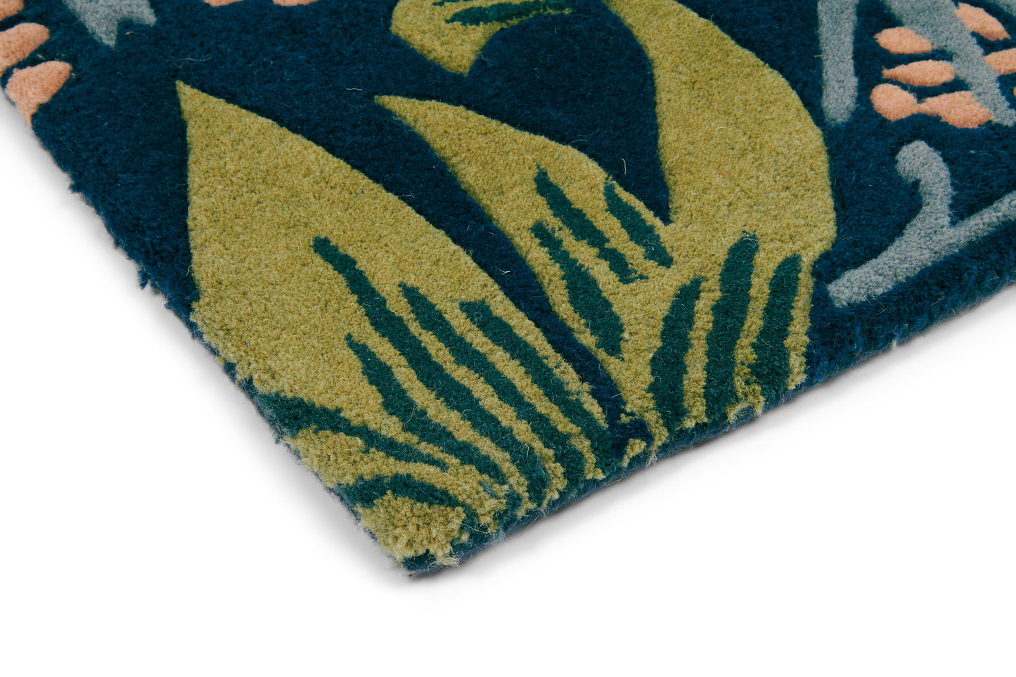 Laagpolig vloerkleed Morris & Co Strawberry Thief Indigo 027708