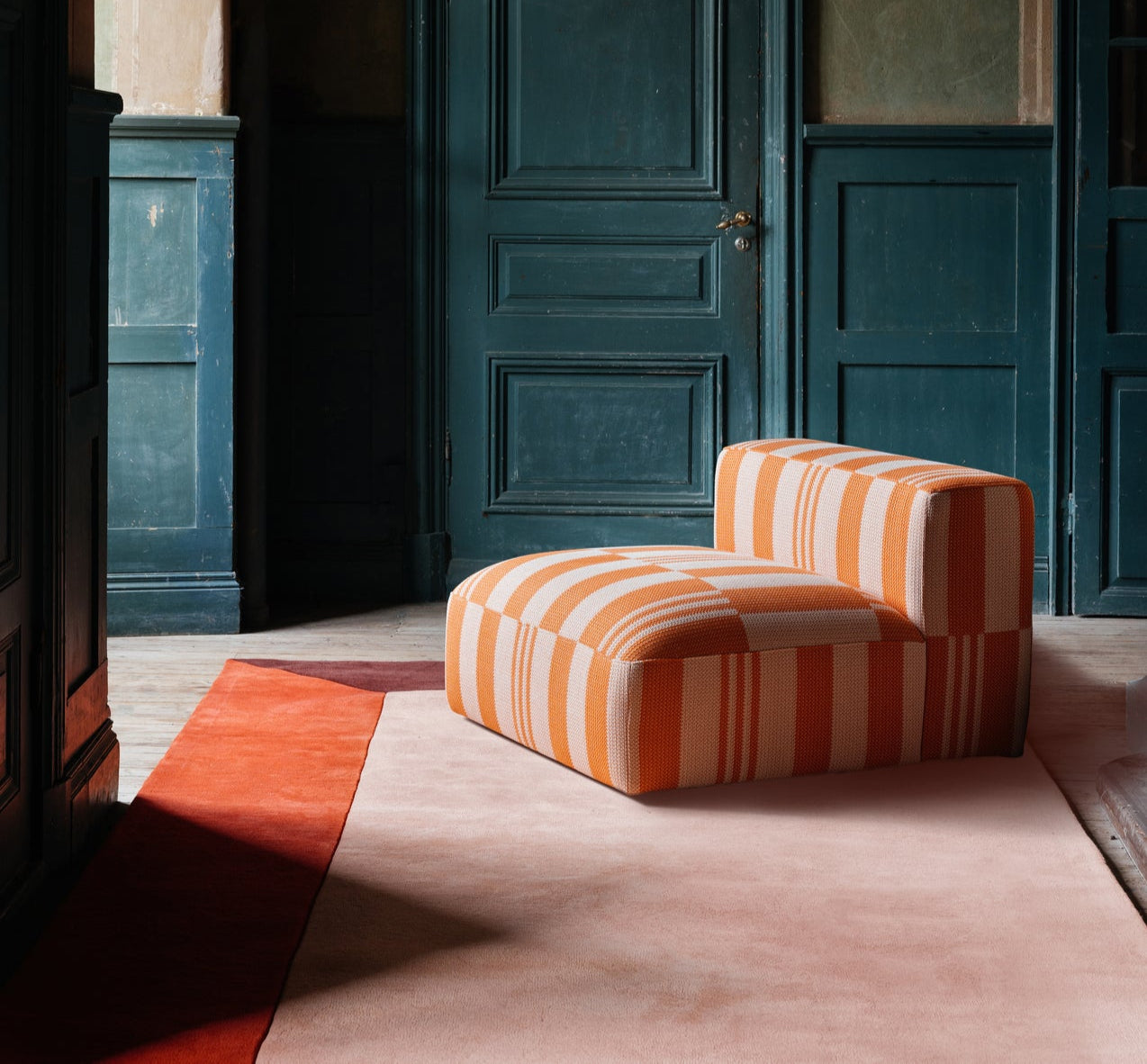 Vloerkleed Layered Teklan Box Wool Rug Corals