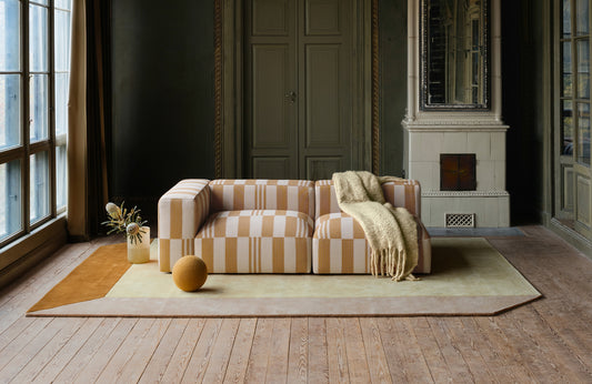 Vloerkleed Layered Teklan Box Wool Rug Yellows