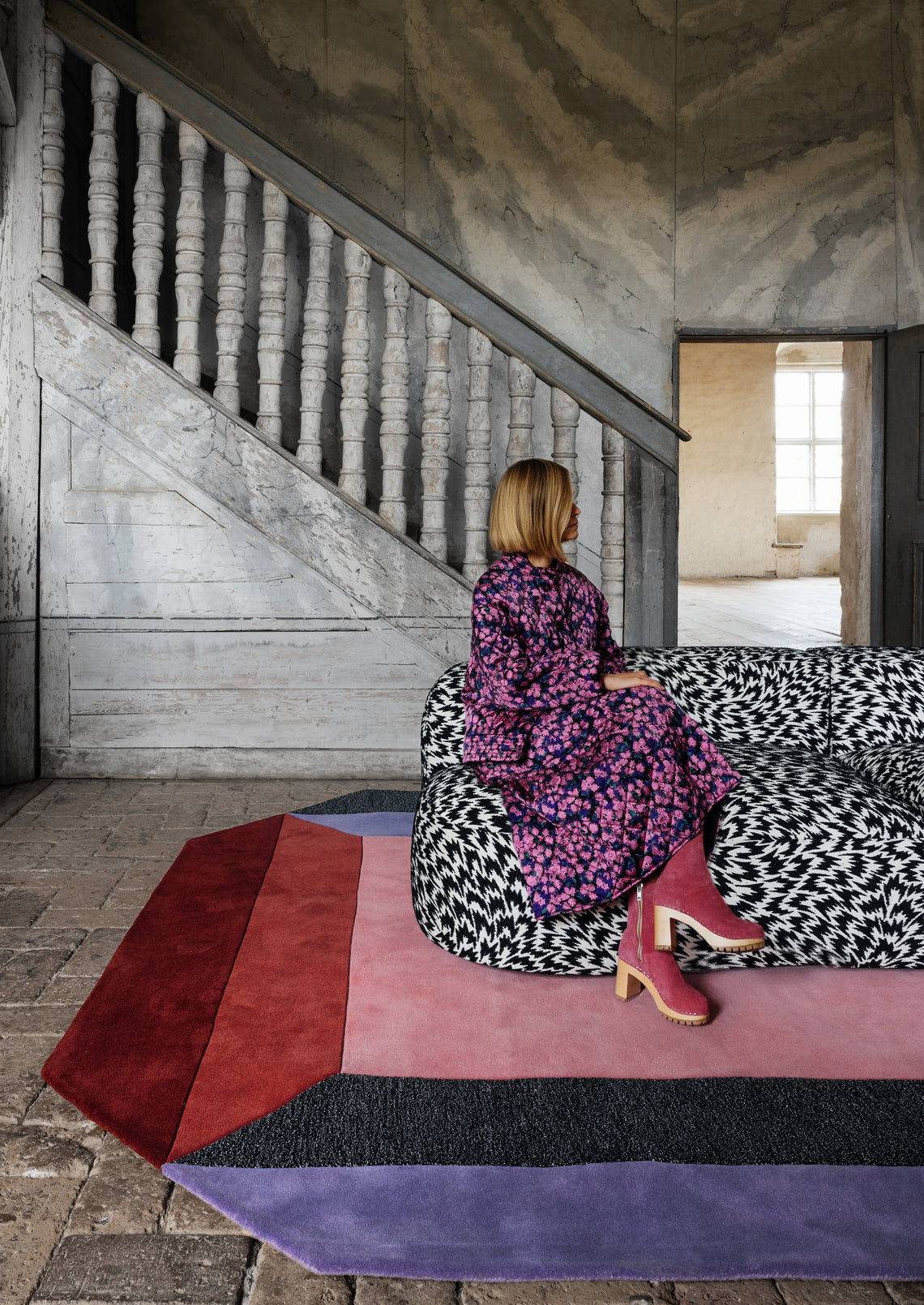 Vloerkleed Layered Teklan Crystal Spectrum Wool Rug
