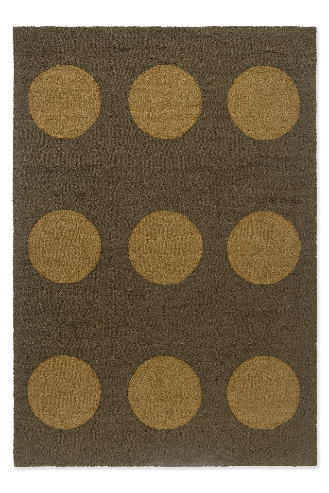 Vloerkleed Brink en Campman Festival Dots Olive Green Outdoor 495817
