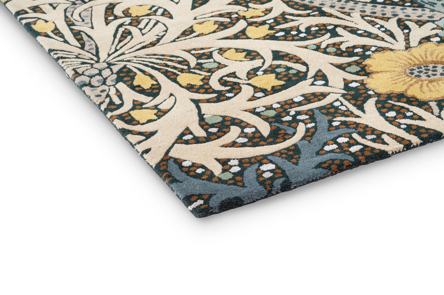 Laagpolig vloerkleed Morris & Co Seaweed Teal 127008