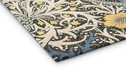 Laagpolig vloerkleed Morris & Co Seaweed Teal 127008