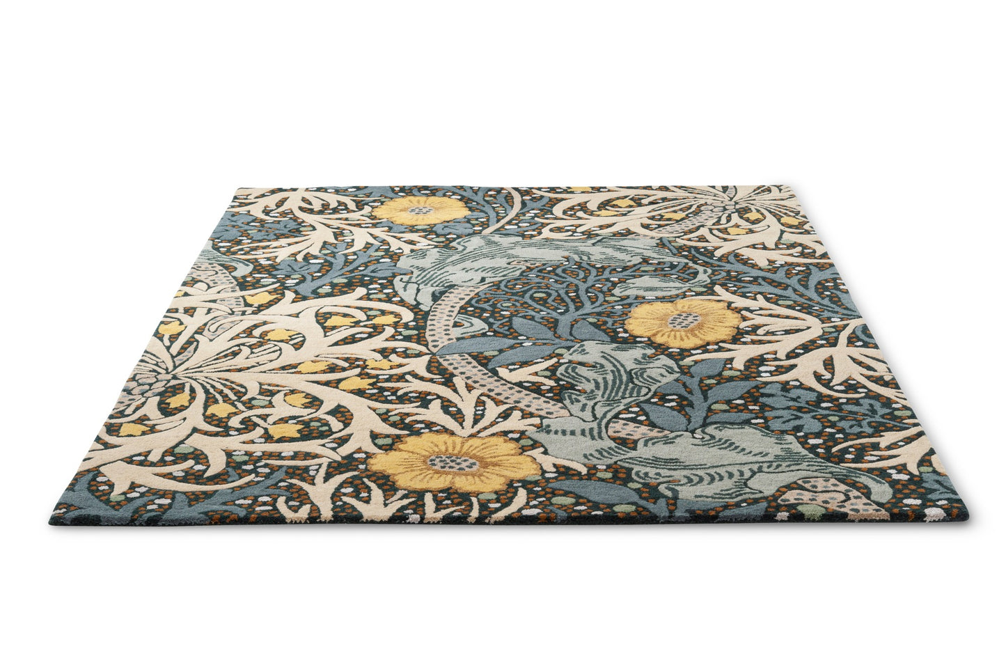 Laagpolig vloerkleed Morris & Co Seaweed Teal 127008