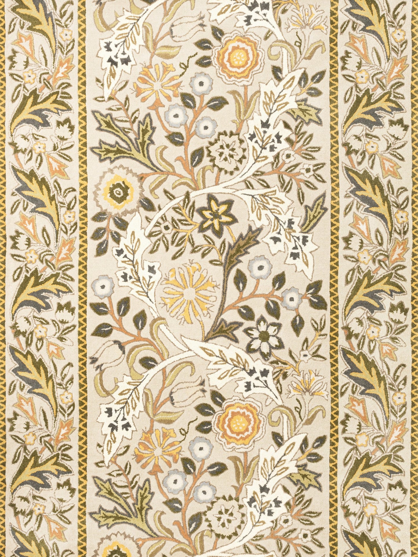 Laagpolig vloerkleed Morris & co Wilhelmina Linen Mustard 127401